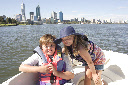 Marc and Caitlin with perth in the background